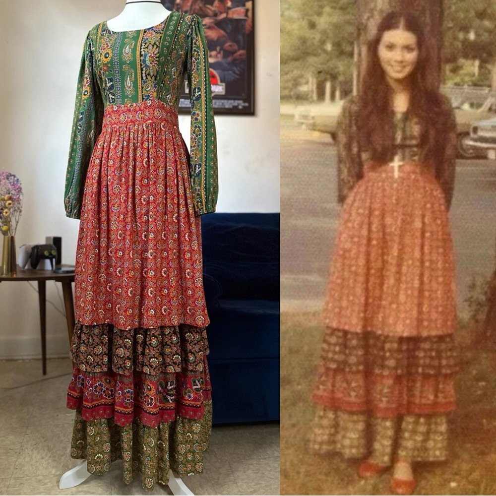 Vintage 70 Vicky Vaughn dream prairie hippie dress